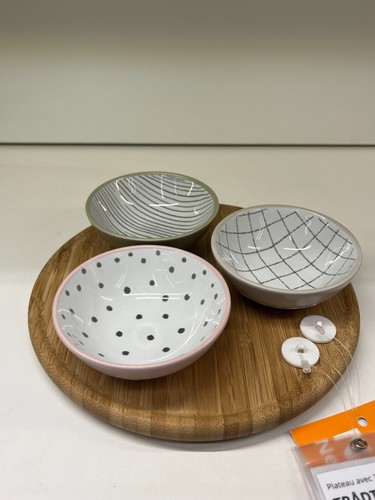 New IKEA TRADTICKA 3 Multicolor Bowls With Bamboo Tray 105.372.70 - Picture 11 of 14