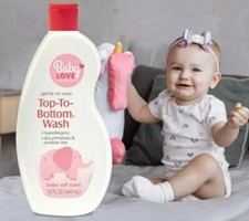   BABY LOVE    15 Oz. Bottle     TOP-TO-BOTTOM     Baby Wash  Baby Soft Scent.