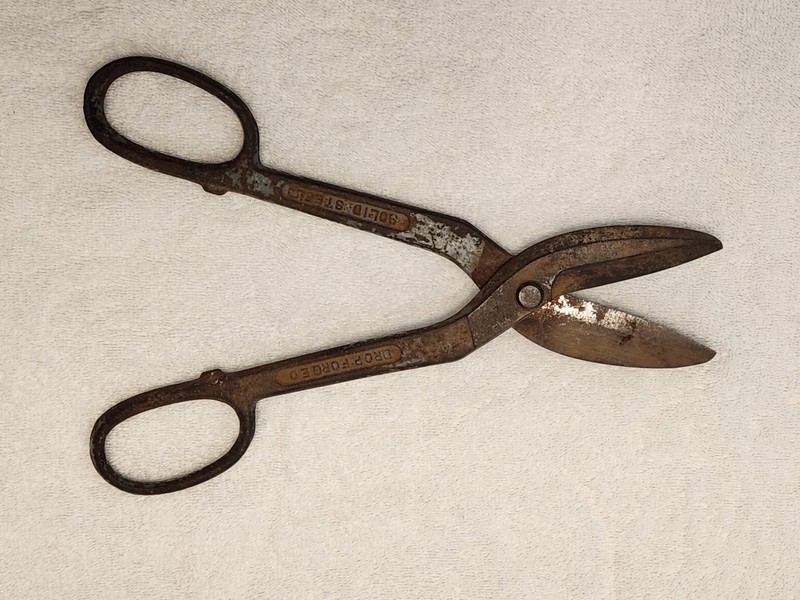 Large Old Wiss A- Metal Cutting Tin Snips 12" Vintage Drop Forged Solid Steel