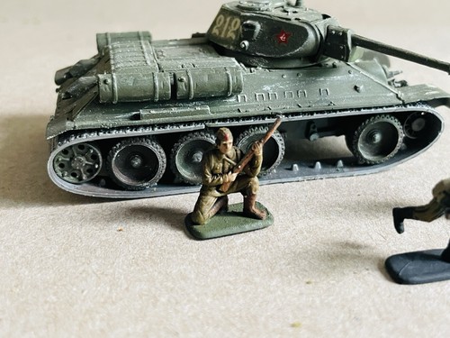 Hand-painted Soviet Soldiers & Tank Miniatures WWII War Games Russian 1:76 - Afbeelding 4 van 12