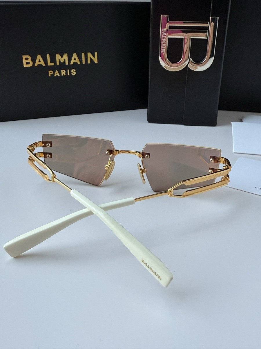 BALMAIN FIXE BPS-123-D GLD-BNE Gold Bone Mirror Rimless  display picture 2