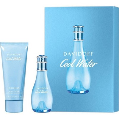Davidoff Cool Water Set: 1.0 Oz EDT + 3.4 Oz Body Lotion New In Box
