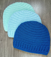 Set of 3 Crochet Handmade Hats/Beanies