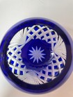 Vintage Cobalt Blue Cut-To-Clear Crystal Votive Candle Holder EXC — photo 6