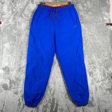 Vintage 80s 90s Nike X Cross Training Track Pants Mens L Blue Nylon Windbreaker