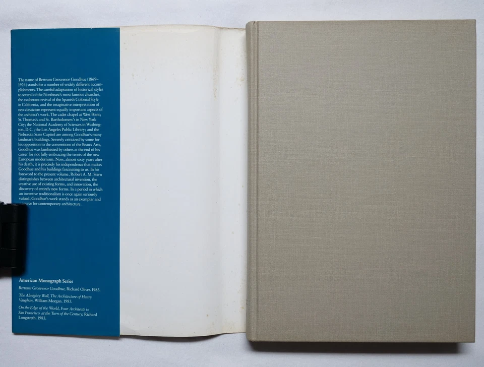 Bertram Grosvenor Goodhue by Richard Oliver 1983 Hardcover- Architecture HIstory - Image 4 of 4