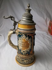 Vintage German Beer Stein Ceramic Pewter Lid ...