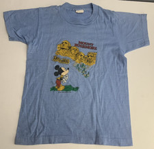 Disney Mickey Mouse Blue Shirt Size 10/12 Youth Mount Rushmore Unisex Vtg USA