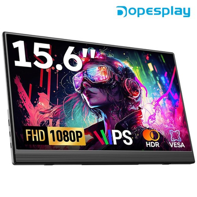 #ad Used 15.6quot; Dopesplay Portable Monitor 1080P FHD USB HDMI HDR Speakers PC Phone $39.99
