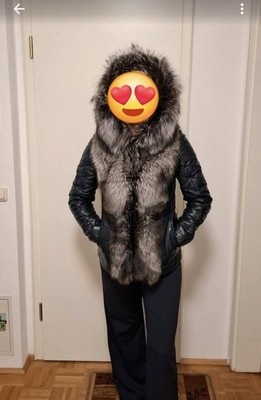 Damen Lederjacke mit Fell Gr. 38