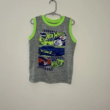 Jumping Beans Kids Boys Size 6 Tank Top Grey Hot Wheels Sporty E4