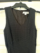Karen Kane Petites Black White Polka Dot Chiffon Maxi Dress V-Neck Lined 4P