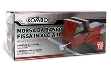 Morsa Fissa 115 mm a Ganasce da Banco KOMBO in Acciaio con albero a vite