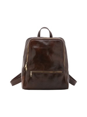 Silvanae Echtleder Damen Rucksack - mit Reißverschluss und verstellbarem Schultergurt Green UNIKAT