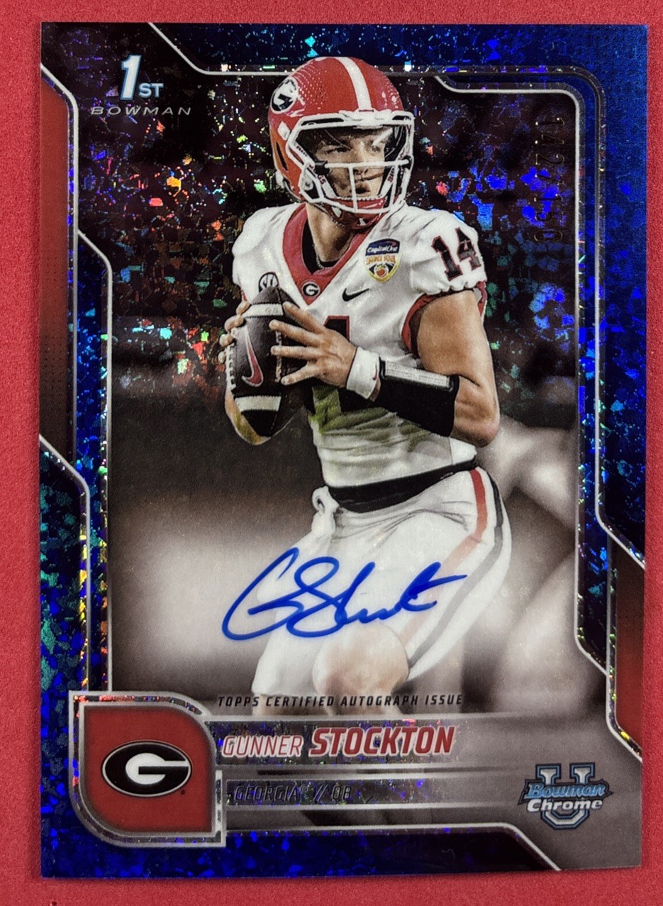 2025 Bowman U Chrome Gunner Stockton #BCA-GS Blue Mini Diamond /150 Auto