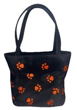 Beautiful Black Orange Clemson Paw Handbag Vintage