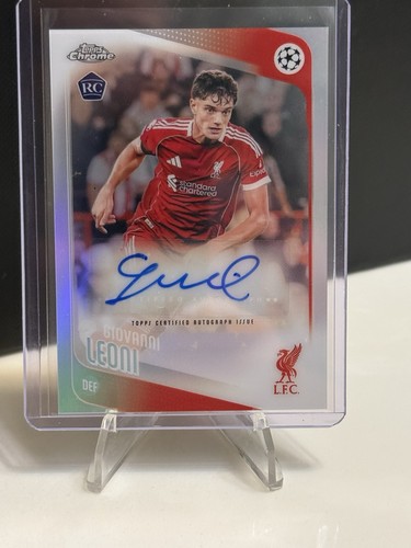 Topps Chrome 2025-26 UEFA Club Competitions Giovanni Leoni RC Auto CA-GL