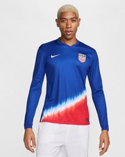 Mens Nike USMNT 2024 Stadium Away Soccer Long-Sleeve Dri-Fit Replica Jersey