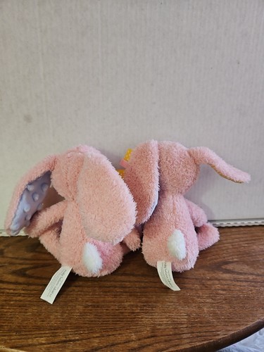 2er Set Sensory Snuggables Rosa Security Kuschelhase Plüsch Ostern Baby Spielzeug - Bild 10 von 10