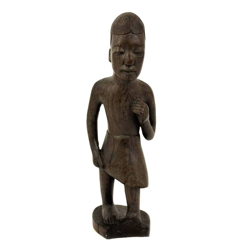 Main Sculpté Bois Mâle Africain Figurine 8.25 Inch - Photo 1 sur 5