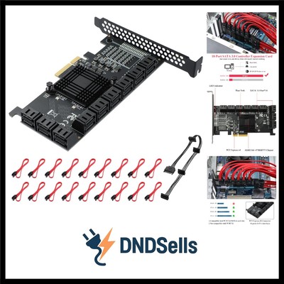PCIe SATA Karte - 18-Port SATA Erweiterungskarte RAID-Controller -6 Gbit/s X4...