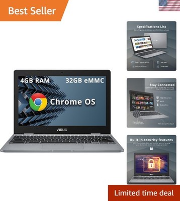 Chromebook C223 11.6'' HD Laptop, Intel Celeron N3350 Processor, 4GB RAM, 32GB...