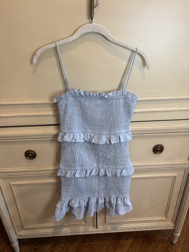 Hello Molly Blue Tiered Cocktail Dress NWT Stretch Adj Straps Medium/6