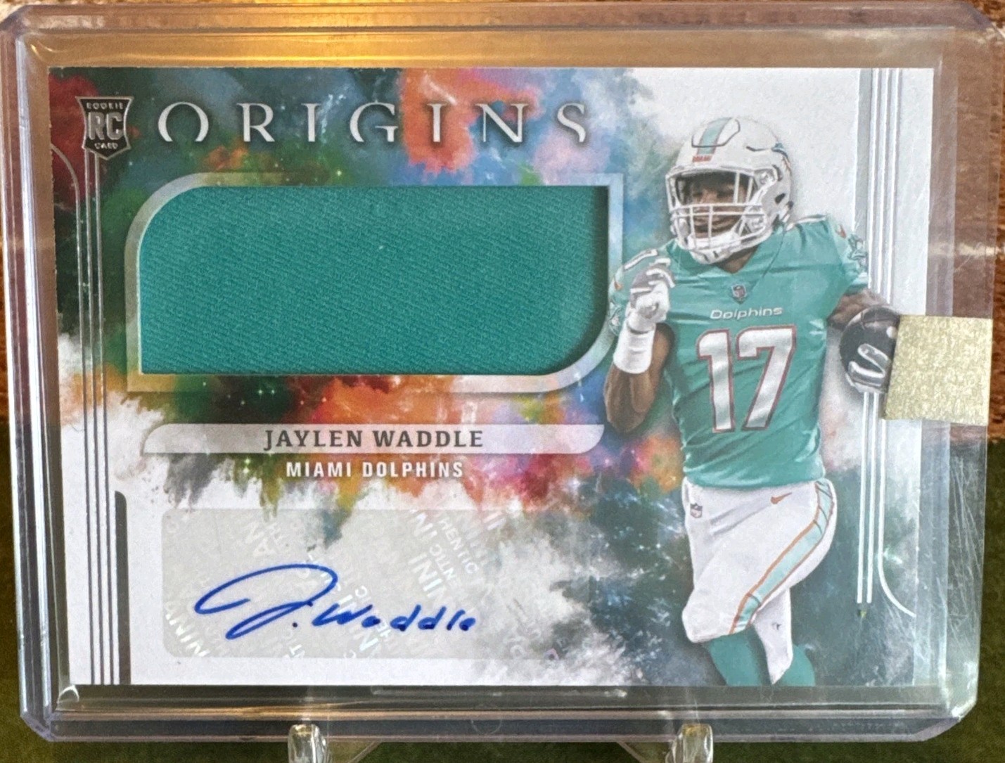 2021 Panini Origins Rookie Jumbo Jersey Autographs Jaylen Waddle#163 AU, MEM, RC