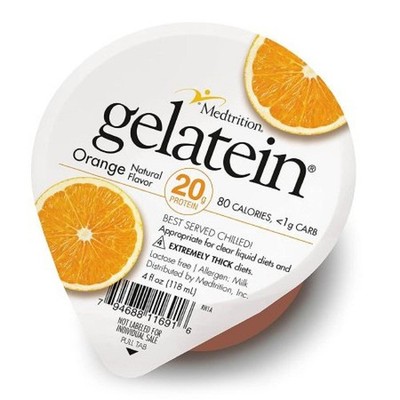 Gelatein 20 Oral Protein Supplement, Orange, 4 Oz. Cup, Ready to Use, 36 Count