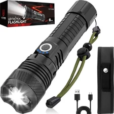 LED Flashlights,High Lumens Super Bright Tactical Flashlight Zoomable Waterproof