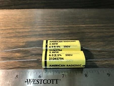(Lot of 2) NOS American Radionic Capacitors 6.3uf 200v for Audio/Crossover 6uf