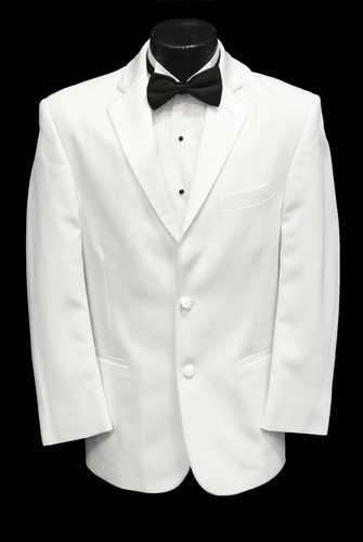 Men's White Tuxedo Jacket with Satin 
