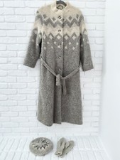 Read Hilda Ltd Jacket Women Small Gray Iceland Wool Overcoat Trench Cardigan Hat
