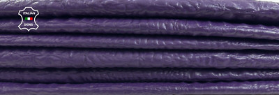 PURPLE CROCODILE ALLIGATOR EMBOSSED ON Lamb leather 2 skins 12+sqf 0.7mm #C3284