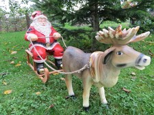 Rentier Schlitten Set XXL + Weihnachtsmann Sa...