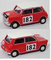 "Norev 310522 Austin Mini-Cooper 998 (Mk 1) Tartan Red/Monte Carlo 1964 \"182\""