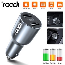 12/24V Car Charger Dual USB Cigarette Lighter Wireless Bluetooth Charger Adapter