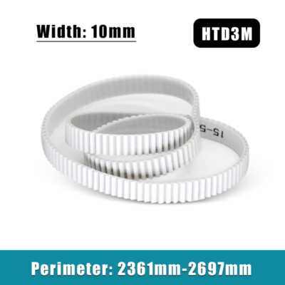 Zahnriemen HTD3M Perimeter 2361-2697mm Polyurethan Stahldraht Riemen 10mm Breite