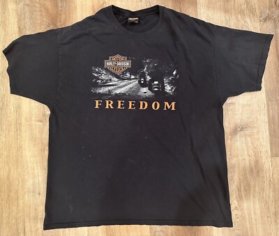 Harley Davidson 2012  Freedom  T Shirt  2XL. *Preowned With Lots Of Wear* Geneva
