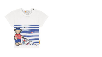 Steiff fish & ship shirt, white size 80
