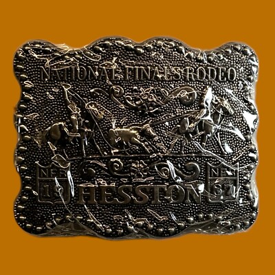 Hesston 1987 National Finals Rodeo Adult Cowboy Belt Buckle NFR