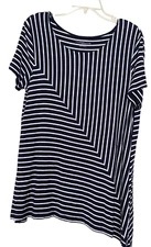 Croft & Barrow Navy striped top sz Large