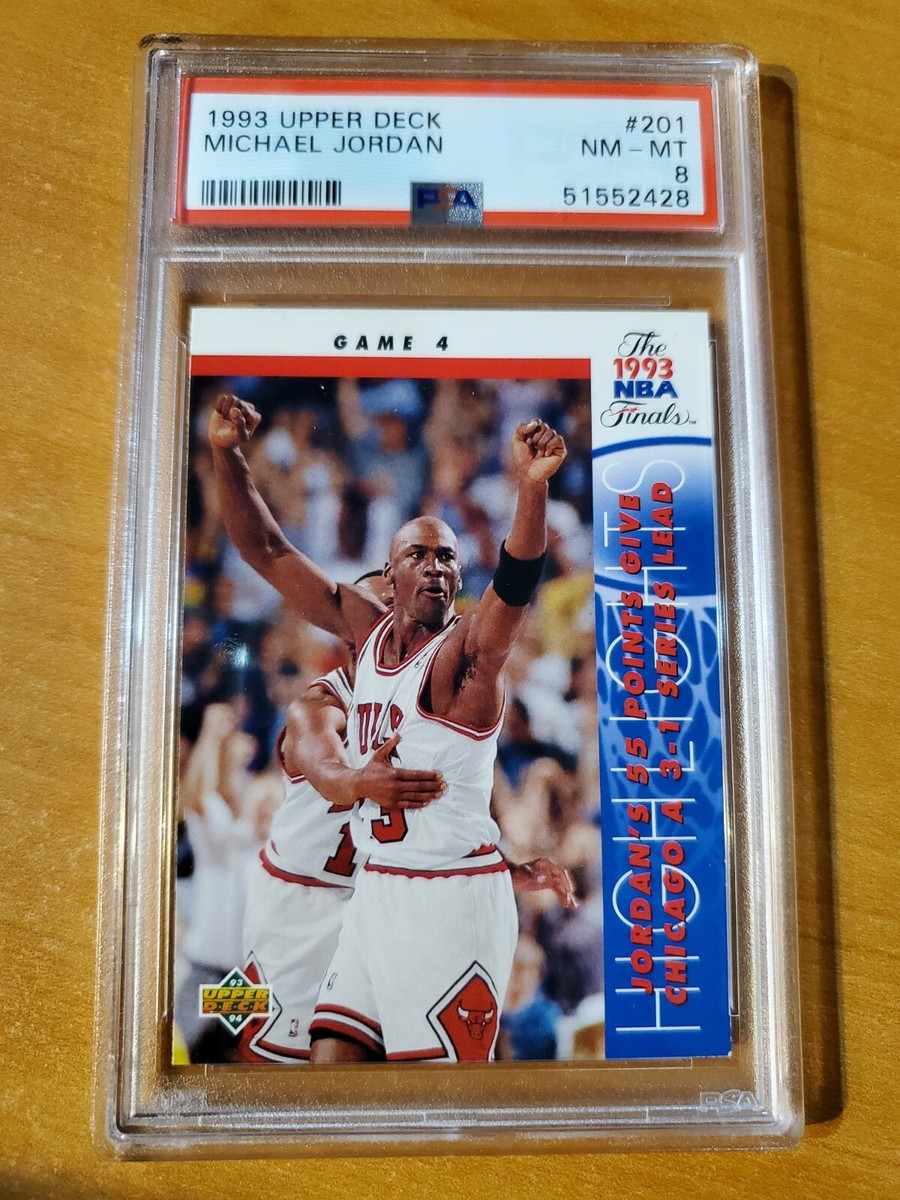 1993 Upper Deck The 1993 NBA Finals Michael Jordan Card #201 PSA NM-MT