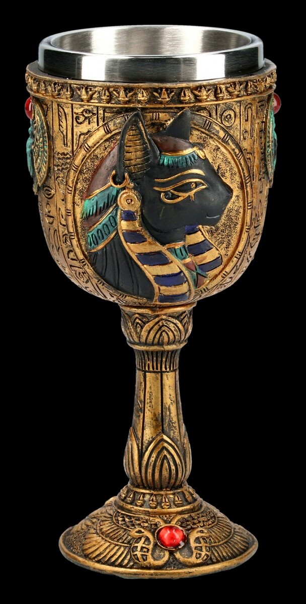 Egyptian Chalice - Bastet - Egyptian Cat Deity Drinking Cup Glass