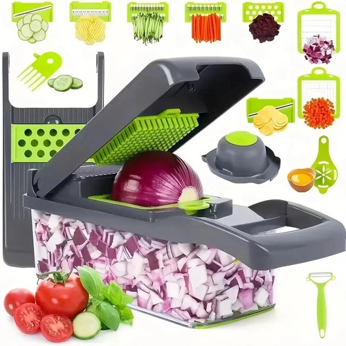 Vegetable Chopper Dicer Slicer Cutter w/ Container Manual Onion Garlic Tool - Picture 11 of 17