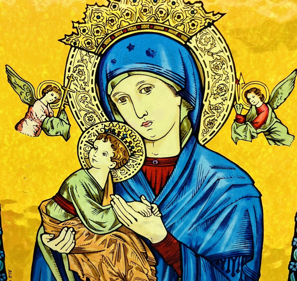 Vintage Glassmasters Ancient Religion Angels Stained Glass Suncatcher