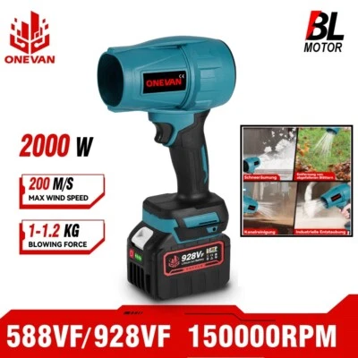 ONEVAN 150000RPM Turbogebläse Bläser Jet Fan Violent Lüfter Bürstenlos für Makita Akku