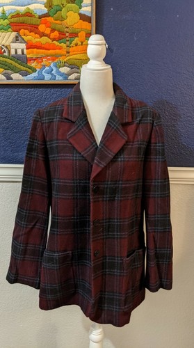 De Colección Eddie Bauer púrpura Mezcla de Lana Chaqueta blazer de cuadros  escoceses Talla Petite medio PM | eBay