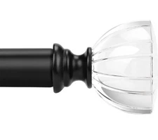 1 Pack 1inch Black Single Window Curtain Rod43 To 51 Inchtreatment Drapery Rod