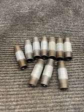 Lot of 10 Nipple Black Malleable Pipe Fitting Threaded 1/2" x 2-1/2"